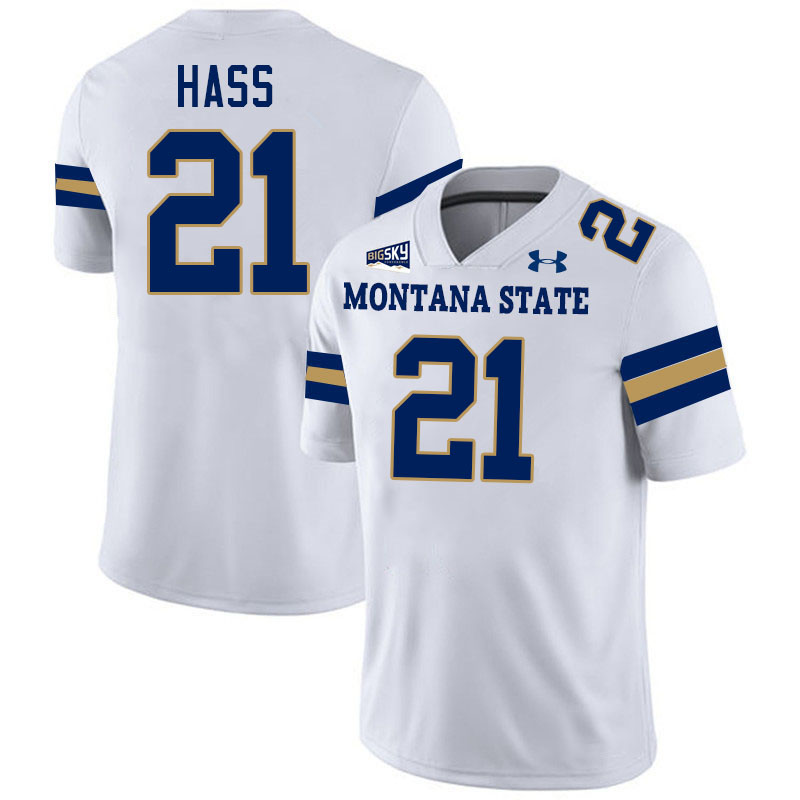 Montana State Bobcats #21 Don Hass College Football Jerseys,Uniforms Stitched-White